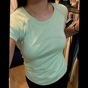 Lululemon Pastel green Swftly Tech short sleeve, size 6